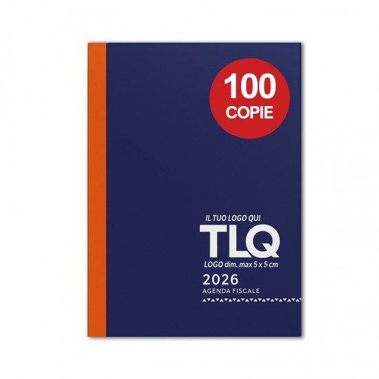a 100 COPIE Agenda Fiscale Settimanale Personalizzata 2026 - blu/arancio a 100 COPIE Agenda Fiscale Settimanale Personalizzata 2026 - blu/arancio