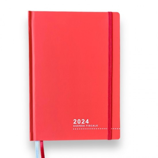 Agenda 2024 – Fiscale Settimanale - dimensioni 21 x 15,5 cm - colore Rosso  Corallo