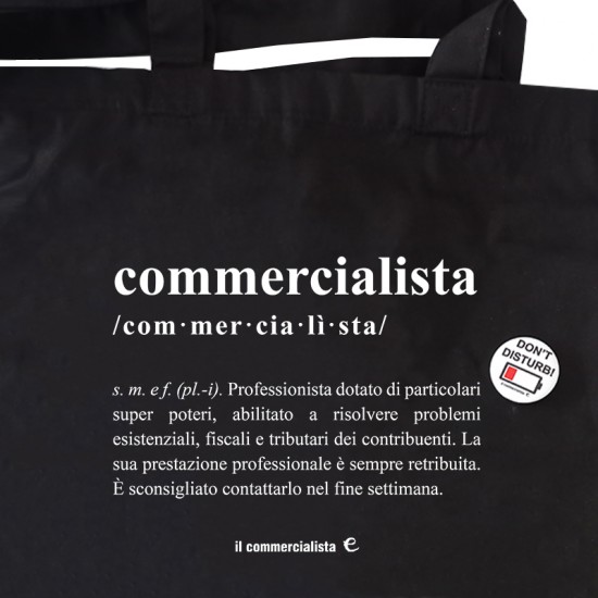 a Tote Shopper COMMERCIALISTA definizione con SPILLA DON'T DISTURB a Tote Shopper COMMERCIALISTA definizione con SPILLA DON'T DISTURB