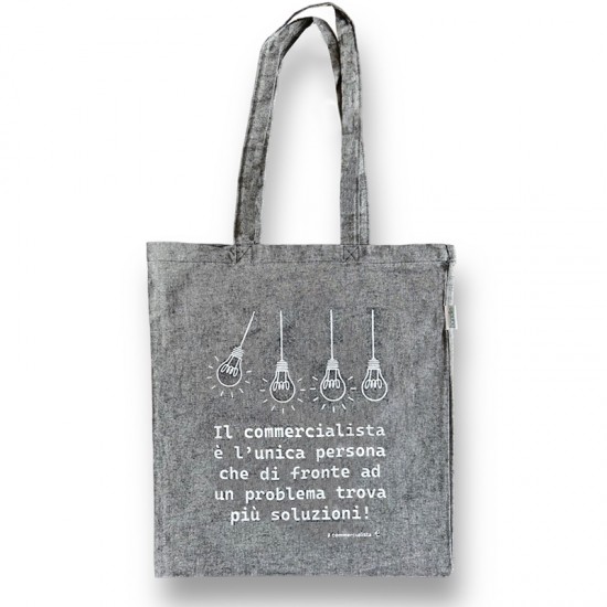 a Shopper IL COMMERCIALISTA E'... colore GRIGIO / NERO a Shopper IL COMMERCIALISTA E'... colore GRIGIO / NERO