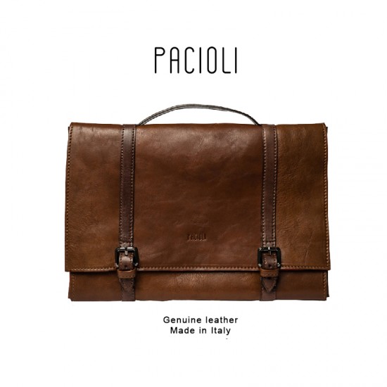 Pacioli - Portadocumenti “Numero uno”, colore marrone in vera pelle Pacioli - Portadocumenti “Numero uno”, colore marrone in vera pelle