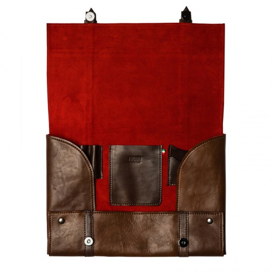 Pacioli - Portadocumenti “Numero uno”, colore marrone in vera pelle Pacioli - Portadocumenti “Numero uno”, colore marrone in vera pelle