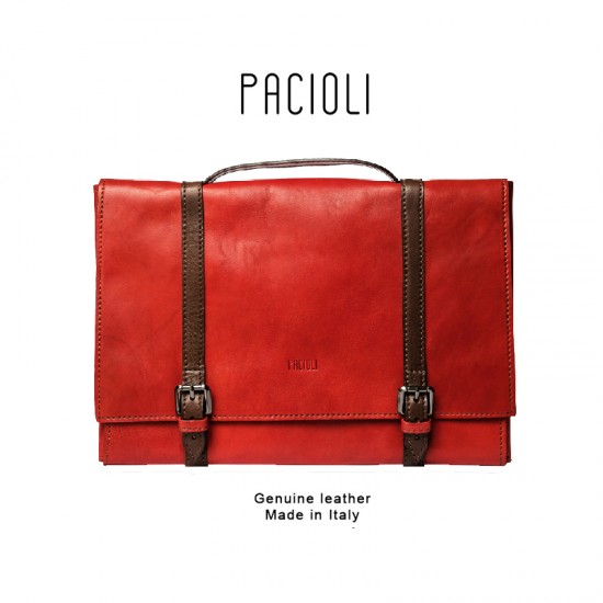 Pacioli - Portadocumenti “Numero uno”, colore rosso in vera pelle Pacioli - Portadocumenti “Numero uno”, colore rosso in vera pelle
