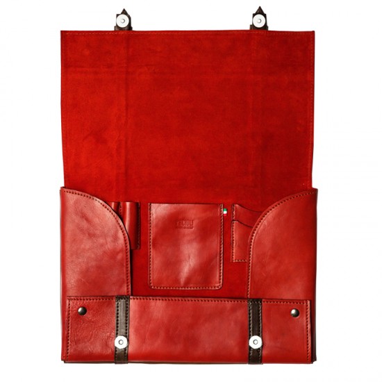 Pacioli - Portadocumenti “Numero uno”, colore rosso in vera pelle Pacioli - Portadocumenti “Numero uno”, colore rosso in vera pelle
