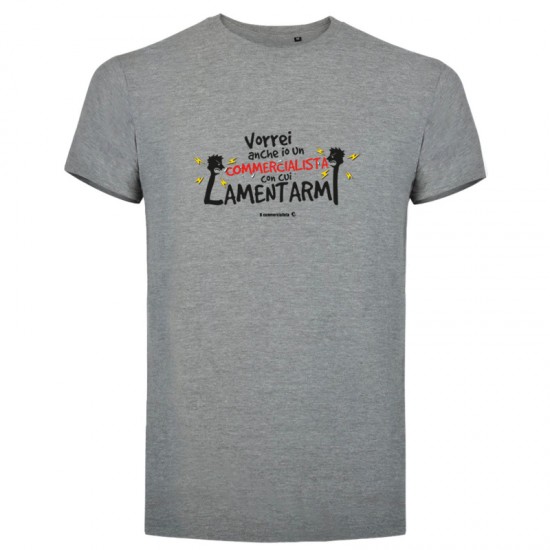 T-shirt VORREI ANCHE IO UN COMMERCIALISTA...colore GRIGIO HEATHER T-shirt VORREI ANCHE IO UN COMMERCIALISTA...colore GRIGIO HEATHER